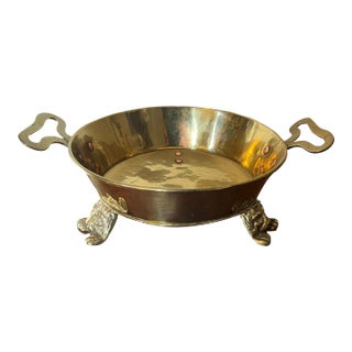 Vintage 19th Century Bowl With Loop Handles and Lion Mask Feet For Sale