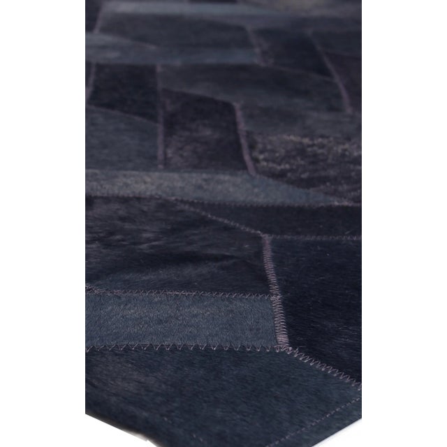 Montgomery Blue/Multi Patchwork Leather Area Rug - 5'x8' For Sale In Los Angeles - Image 6 of 9