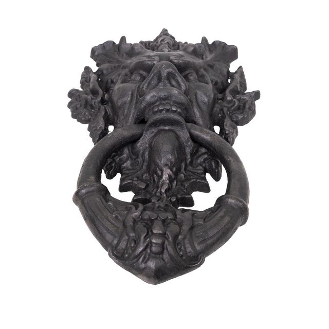 1950s Large Gothic Cast Iron Devil Door Knocker, India, 1950s For Sale - Image 5 of 10