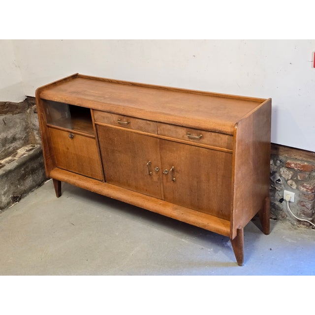 1950s Sideboard with Glass Door Scandinavian sideboard from the 1950s. Designer piece. Probably by René Gabriel. Ample...