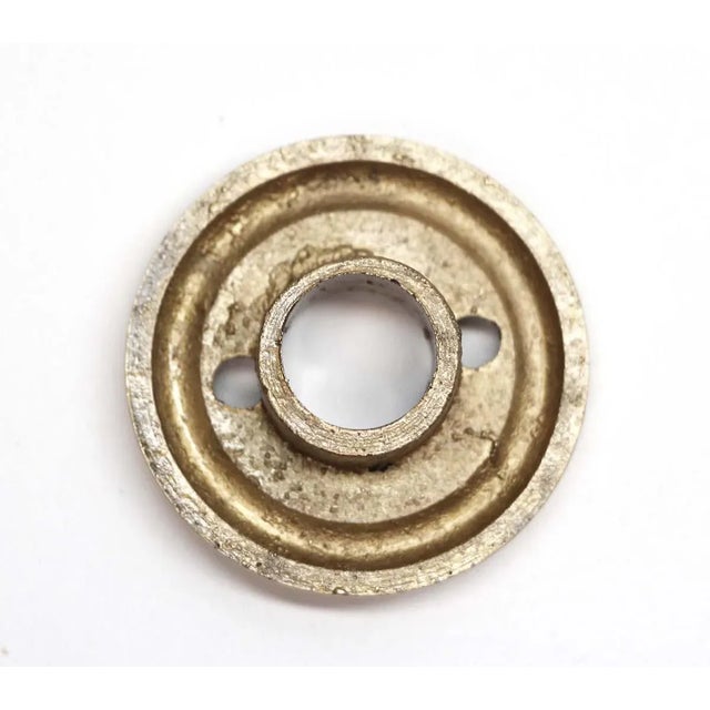 Traditional Mid 20th Century Solid Brass Flat Collar Door Rosette For Sale - Image 3 of 3
