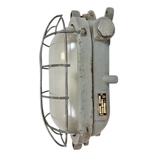Industrial Grey Cast Iron Wall Light from Elektrosvit, 1960s For Sale
