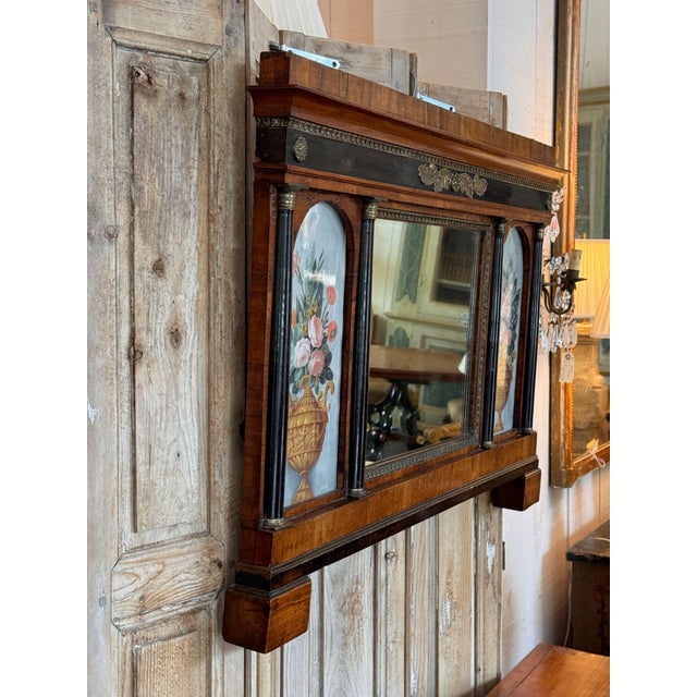 Wood 19th Century Italian Overmantel Mirror With Painted Urn Panels For Sale - Image 7 of 7