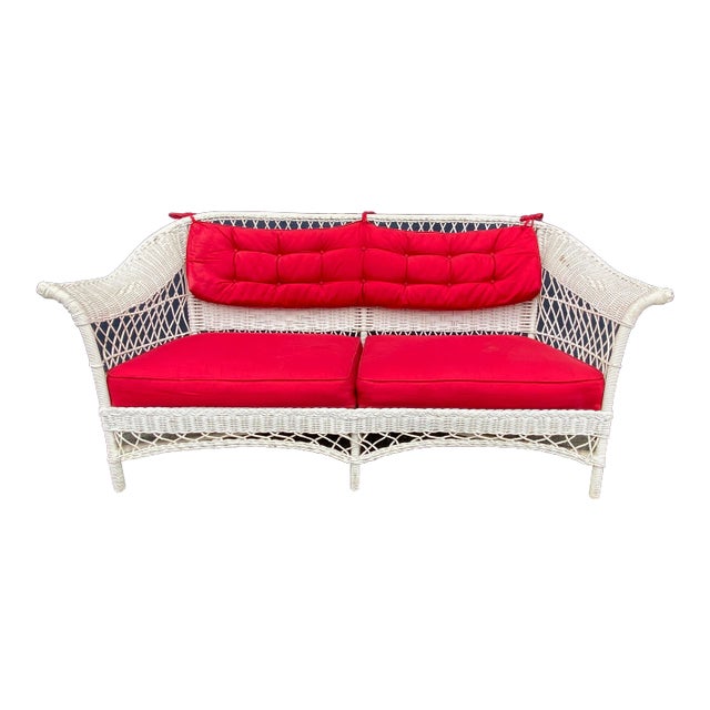 Bar Harbor Wicker Sofa For Sale