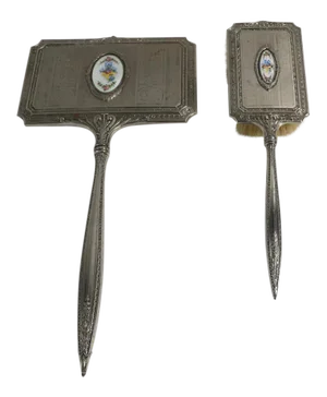 Vintage Hand Mirror and Brush Set