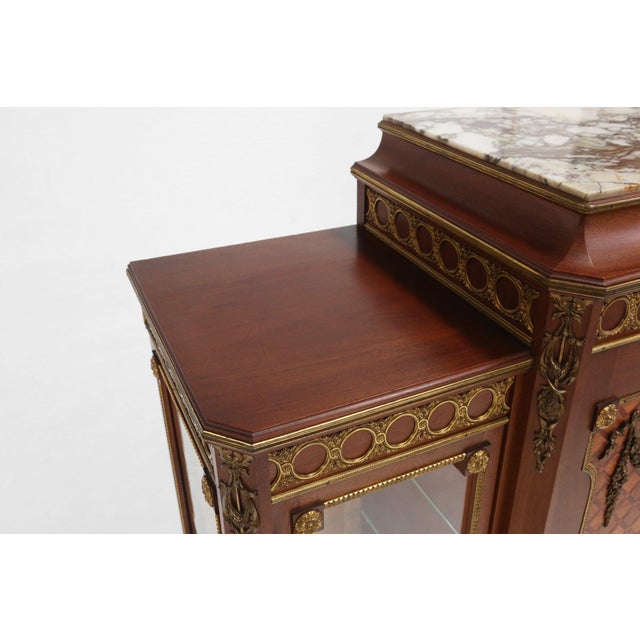 Louis XVI Display Cabinet in Marquetry with Light, France, 1850s For Sale - Image 16 of 18