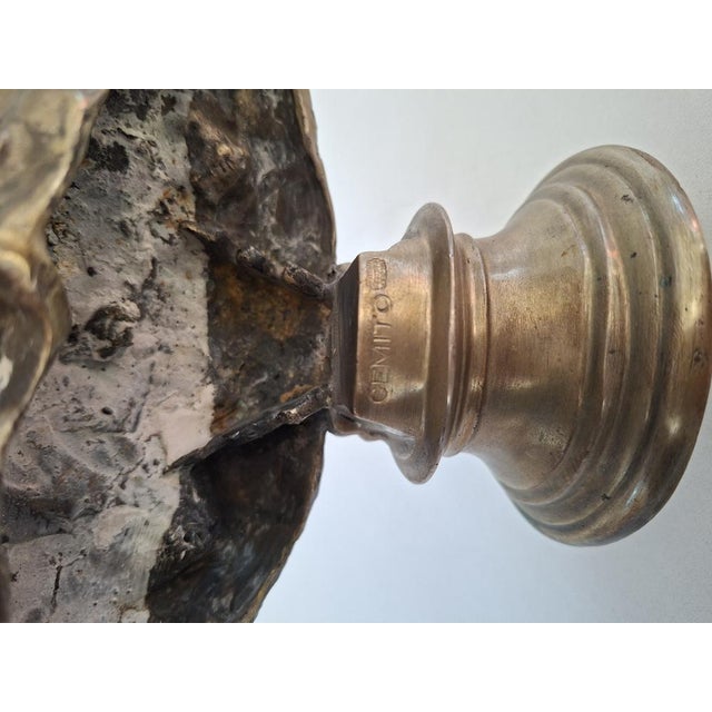 Gold Bust of a Young Girl, 1950, Brass For Sale - Image 8 of 10