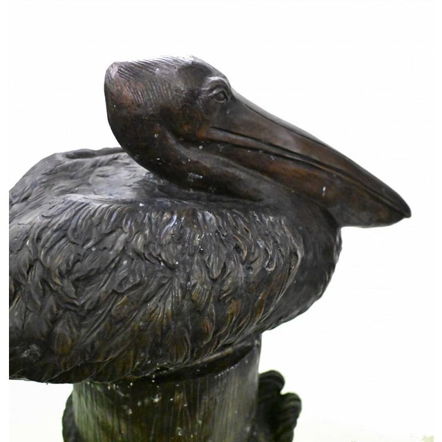Large Bronze Pelicans Statues, Set of 2 For Sale - Image 3 of 14