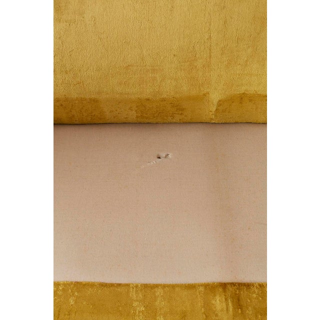 Wood Chinese Chippendale Style Citron Velvet Camel Back Sofa For Sale - Image 7 of 13