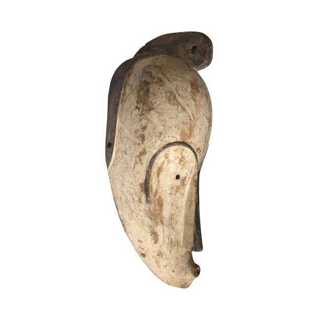 African Vintage African Fang Elongated Face Wooden Mask Gabon 17.5" H For Sale - Image 3 of 6