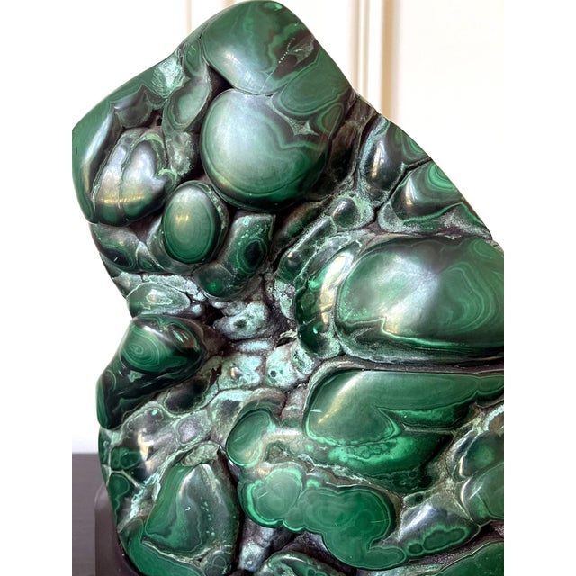 Malachite Rock on Display Stand Chinese Scholar Stone For Sale - Image 10 of 10