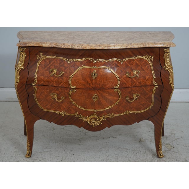 Age: Approx: 60 Years Old Details: Hand Dovetailed Drawer Construction Nice Inlay Work Throughout Bronze Mounted Trim...