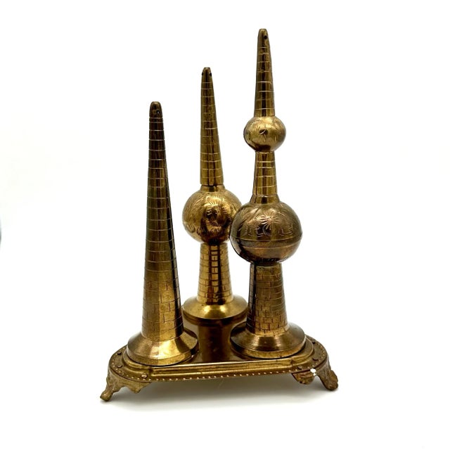 Mid 20th Century Vintage Brass Decorative Kuwait Towers For Sale - Image 4 of 6