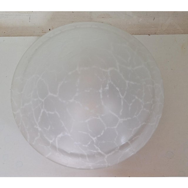 Vintage Ceiling Lamp with Black Metal Bracket and Curved White Marbled Glass Shade by Teka-Leuchten, 1980s For Sale - Image 6 of 9