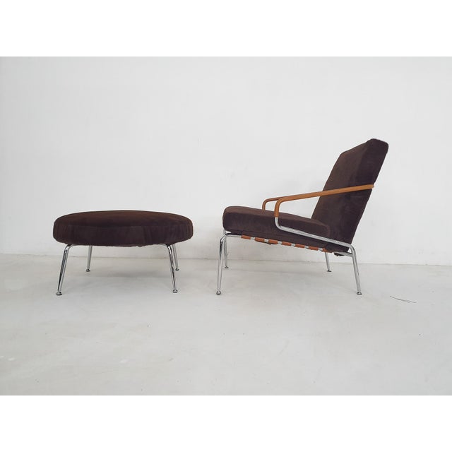 Set of Lounge Chair and Ottoman by Rodolfo Dordoni for Minotti Berman, Italy, 1990s For Sale - Image 3 of 18