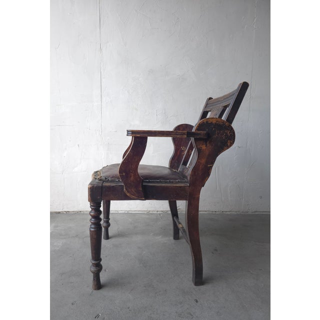 Early 20th Century Antique 1900s Edwardian Adjustable Barber's Chair For Sale - Image 5 of 12