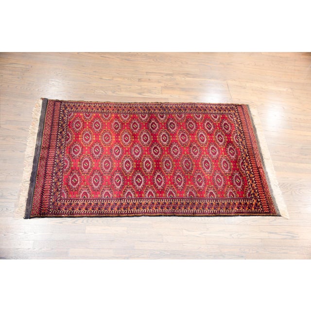 Vintage Persian Turkmen Rug For Sale - Image 4 of 14