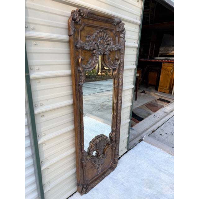 Wood Vintage Italian Rococo-Style Carved Mirror by La Barge For Sale - Image 7 of 13
