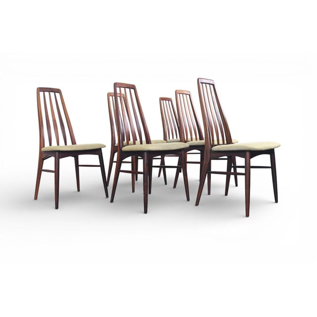 Brown Mid 20th Century Set of Six Nils Koefoed "Eva" Highback Dining Chairs in Rosewood For Sale - Image 8 of 18