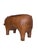 Dimitri Omersa Vintage Large Pig Stool by Dimitri Omersa in Brown Leather, 1960s For Sale - Image 4 of 12