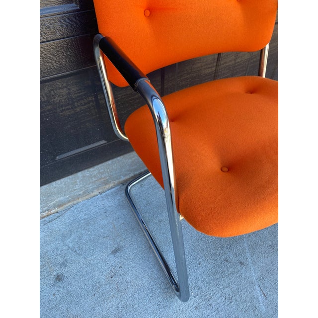 MidCentury Modern Chrome Cantilever Chair by Steelcase Chairish