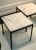 Set of nesting tables with marble tops in the manner of Florence Knoll, 1970’s. In great condition. Each measure 15” high...