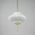 Mid-Century Ribbed Milk Glass & Brass Globe Pendant Attributed to Stilnovo For Sale - Image 8 of 18