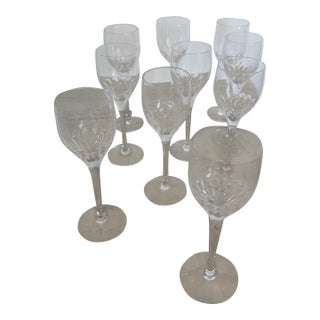 Delicate Vintage Crystal Cordial Glasses - Set of 10 For Sale