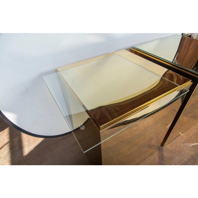 Mid 20th Century Mid 20th Century Pair of Large Brass Cube Side Tables For Sale - Image 5 of 13