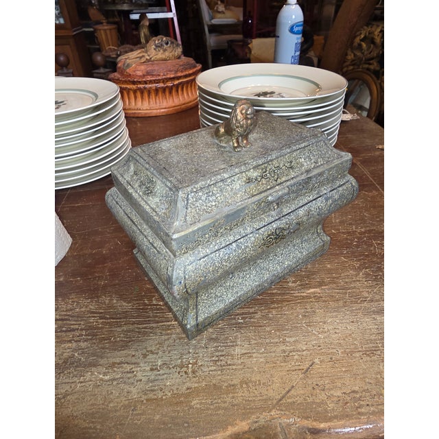 English Painted Tole Tea Caddy Box For Sale - Image 3 of 11