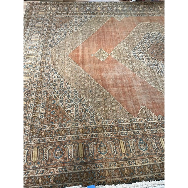 Palatial Antique Persian Hajijalili Tabriz Rug - 12 X 17 For Sale - Image 12 of 12