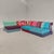 - Large blue ribbed cushion (base) - discoloration in some areas of the edges - Floral velvet cushion (base) - very slight...