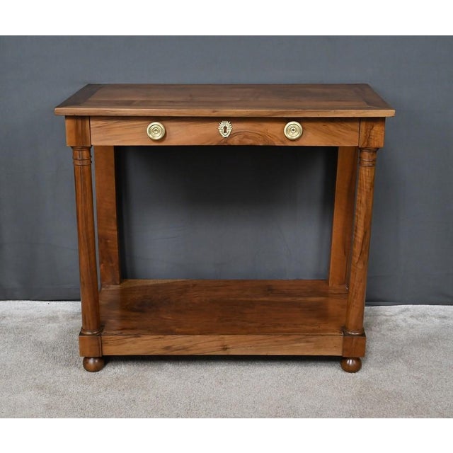 Empire Walnut Console Table, Early 19th Century For Sale - Image 14 of 18