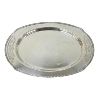 Vintage Victorian Benedict Hammer Craft 302 Silver Plated Harvest Serving Tray For Sale