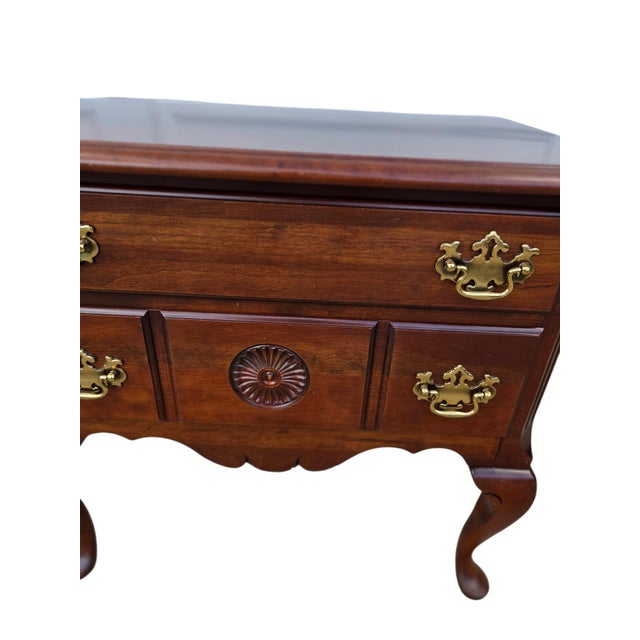 1980s Pennsylvania House End Table Nightstand Low Boy Cherry Chippendale Silver Chest For Sale - Image 9 of 17