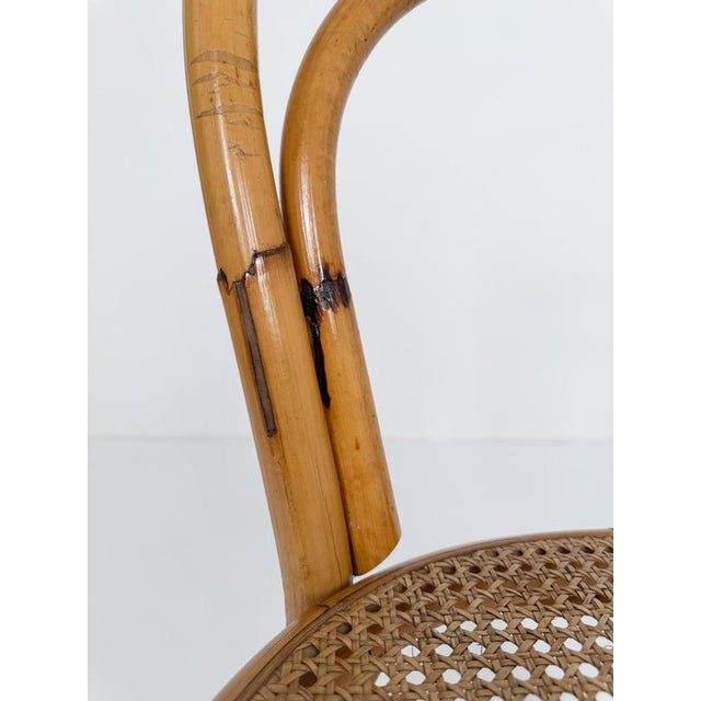 Mid-Century Italian Bent Bamboo and Vienna Cane Dining Chairs, 1960s, Set of 5 For Sale - Image 15 of 18