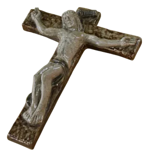 Ceramic Crucifix by Gerard Hack Rutten, 1950s