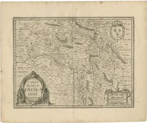 Antique Map of Rethel attributed to Janssonius, 1657
