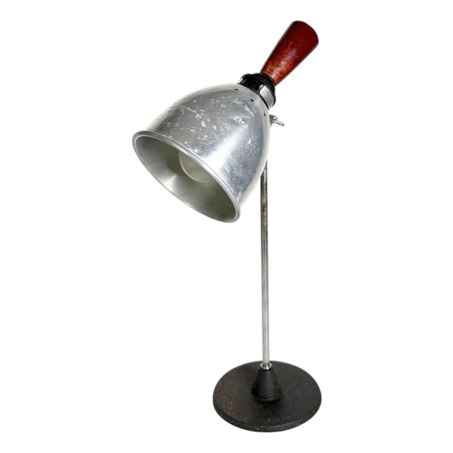 20th Century Industrial Table Lamp with Aluminium Shade, France For Sale