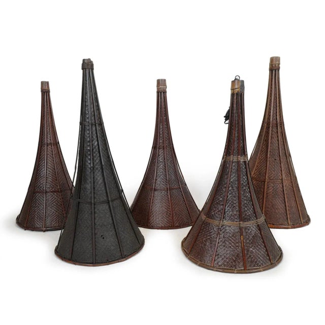 Boho Chic Antique Naga Village Basket Lantern For Sale - Image 3 of 10