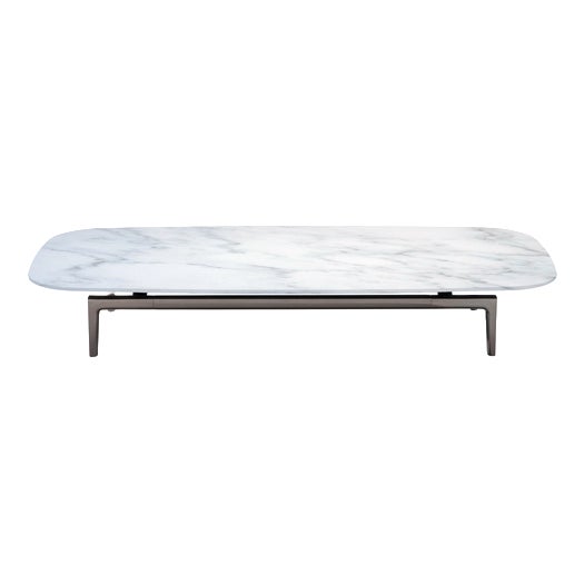 Marble and Aluminium Base Volage Ex-S Coffee Table by Philippe Starck for Cassina For Sale