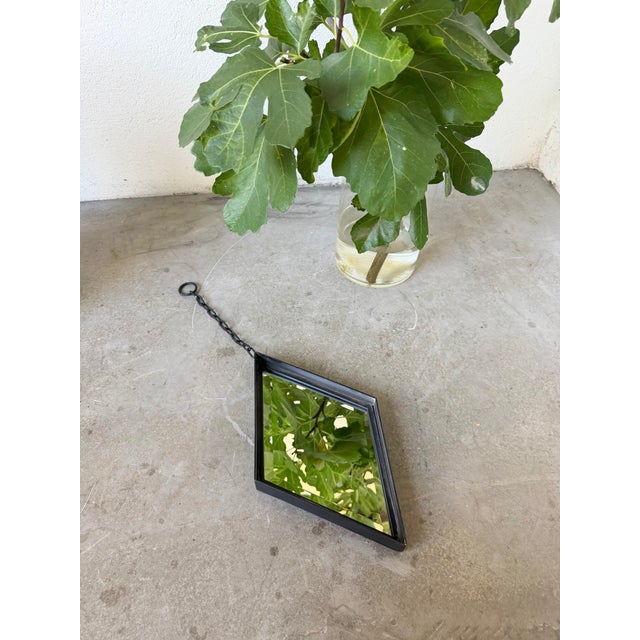 Vintage Brutalist Diamond-Shaped Iron Mirror, 1970s For Sale - Image 12 of 18