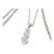 18k White Gold Three-Stone Diamond Pendant on Chain For Sale