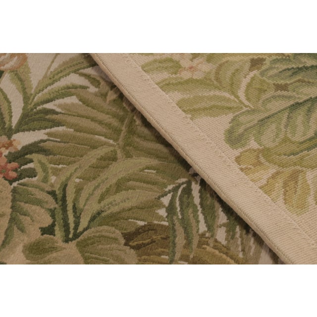 Antique French Aubusson Rug With Botanical Green Floral Design - Rug & Kilim For Sale - Image 10 of 10