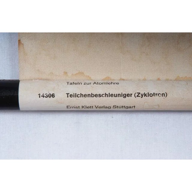 1950s Large Vintage School Teaching Chart Illustrating a Particle Accelerator For Sale - Image 5 of 6