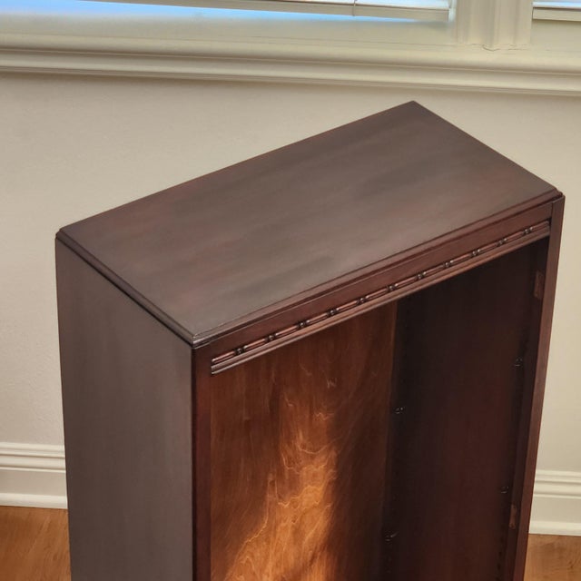 Vintage Wood Bookcase With Full Glass Door, Lock and Keys; Recently Refinished For Sale - Image 10 of 17
