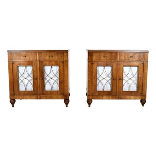 Mid Century French Regency Walnut Nightstands by John Widdicomb, 1960s For Sale