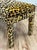 Yellow Vintage 1980's Tufted Parsons Bench W/ Velvet Leopard Print Upholstery For Sale - Image 8 of 8
