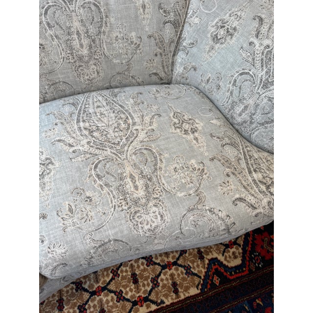 Vladimir Kagan Style Paisley Print Loveseat For Sale - Image 11 of 12