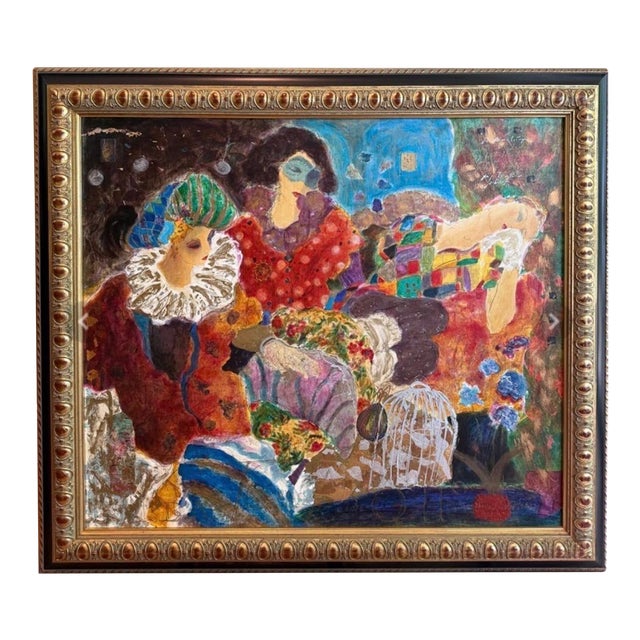 1990s Roy Fairchild “Bal Masque” Painting Print For Sale